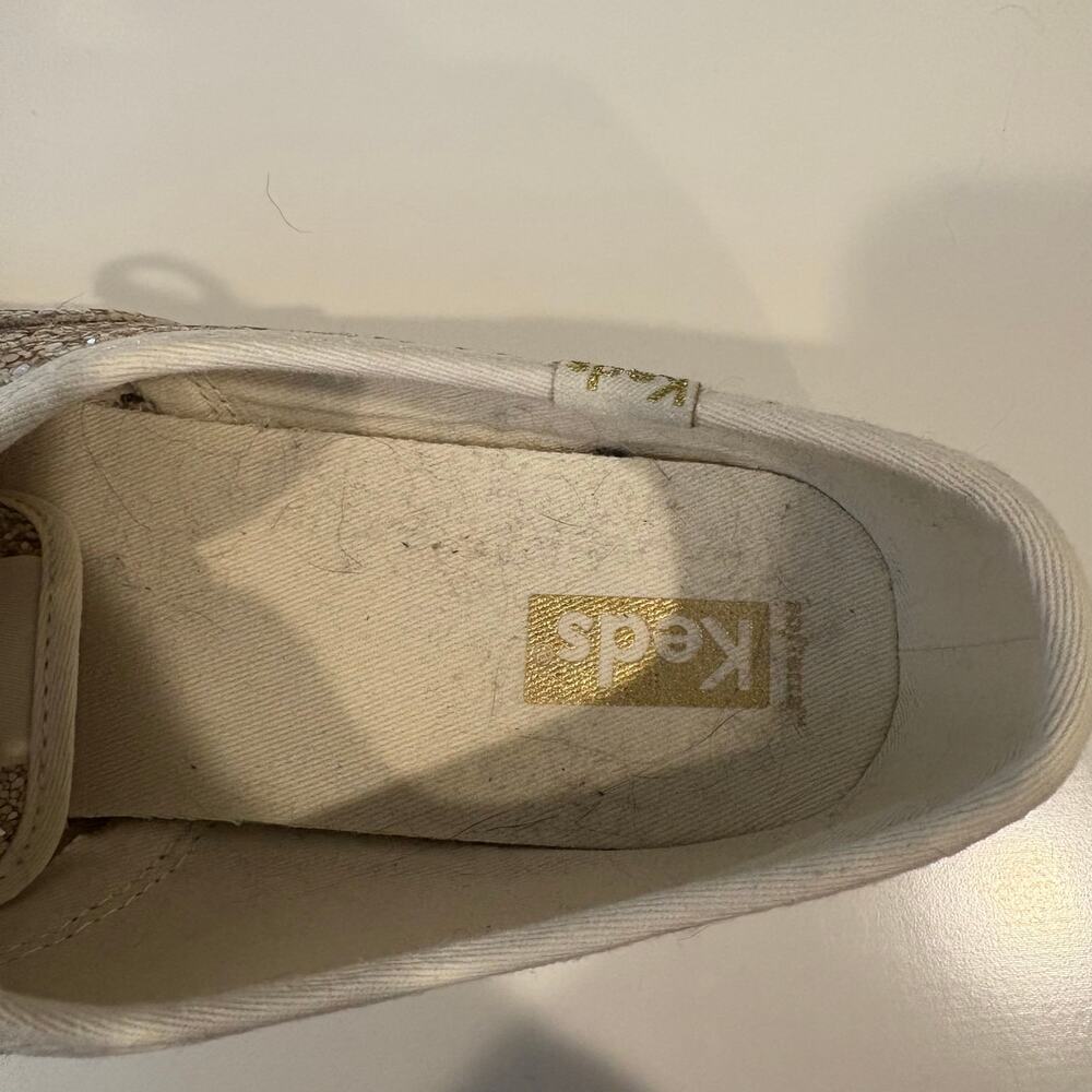 Keds Sparkly Gold Shoes Glitter Shimmer Formal Event Fun Summer Women's Size 10 - Picture 3 of 8